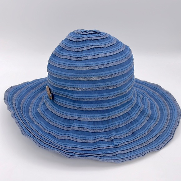 Panama Jack - women’s‎ 3 toned striped Sun hat blue bucket hat one size - Picture 1 of 6